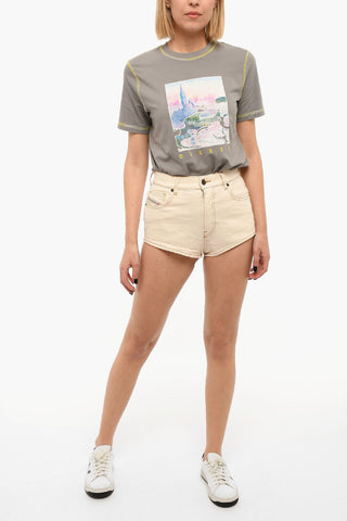 DIESEL LIBRARY Denim DE-LUNAR Shorts with Logo Patch