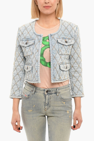 Giacca Crop di Jeans DE-VELOP-FS con Tasche con Aletta