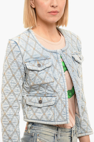Giacca Crop di Jeans DE-VELOP-FS con Tasche con Aletta