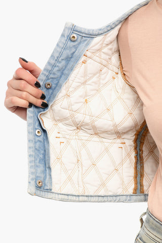 Giacca Crop di Jeans DE-VELOP-FS con Tasche con Aletta