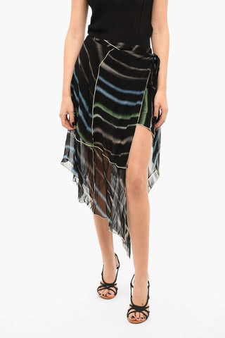 Printed Asymmetric Miniskirt