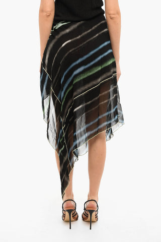 Printed Asymmetric Miniskirt