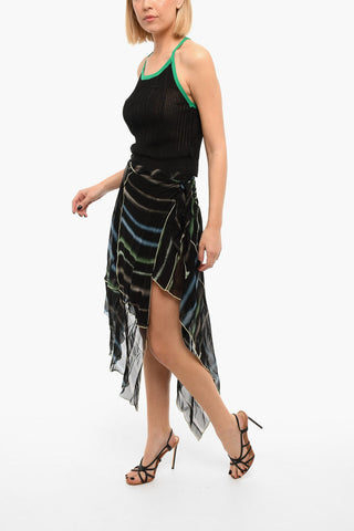 Printed Asymmetric Miniskirt