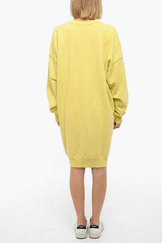 Brushed-cotton D-ROBBIECUT Swetshirt Dress