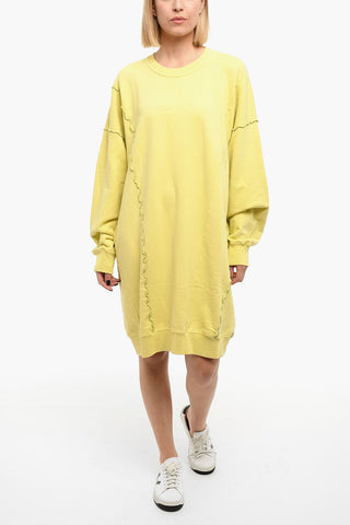 Brushed-cotton D-ROBBIECUT Swetshirt Dress