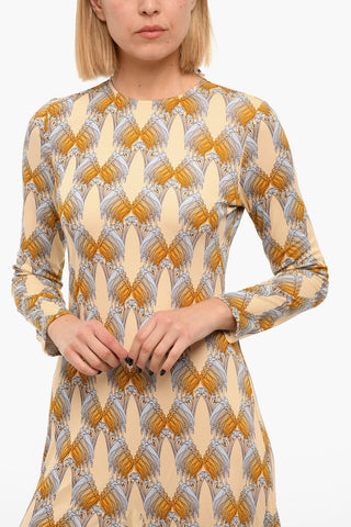 Printed Viscose Long-sleeved Dress