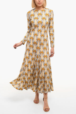 Printed Viscose Long-sleeved Dress