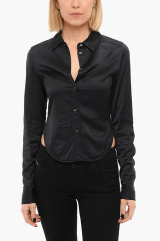 Camicia Satinata C-KIKI con Fondo Asimmetrico