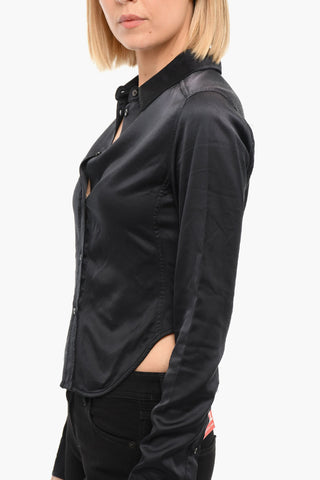 Camicia Satinata C-KIKI con Fondo Asimmetrico