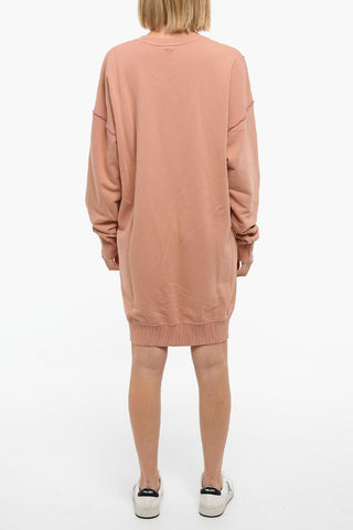 Brushed-cotton D-ROBBIECUT Sweatshirt-dress