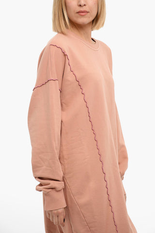 Brushed-cotton D-ROBBIECUT Sweatshirt-dress