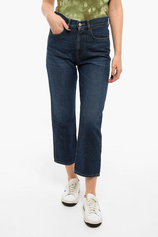 Dark-washed D-AIR Boyfriend Jeans with Mid Waist