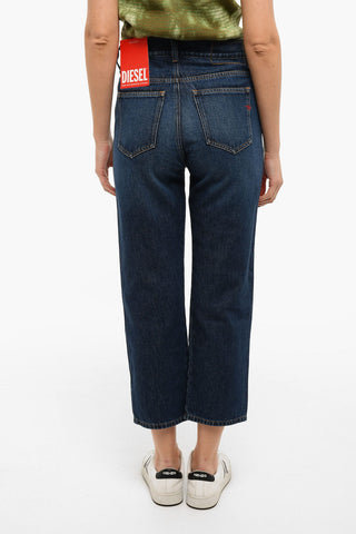 Dark-washed D-AIR Boyfriend Jeans with Mid Waist