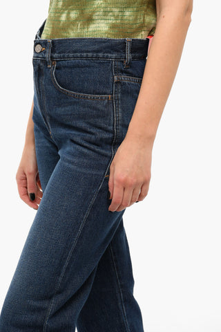 Dark-washed D-AIR Boyfriend Jeans with Mid Waist