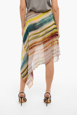 Asymmetrical O-RUBINO Skirt with Belted Waist