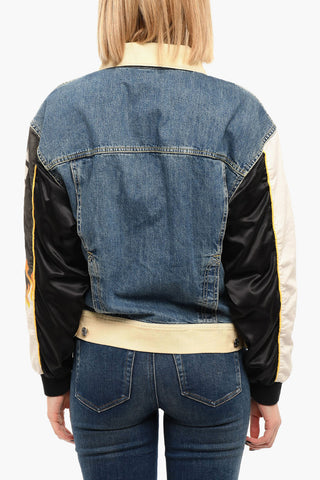 DIESEL X DIESEL Giubbotto UNISEX In Jeans DXD-2J1 Con Maniche Stampate Bomber