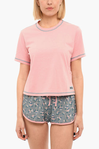 UFKIT-PIYUKIN Pyjamas with Floral Print and Logo Patch
