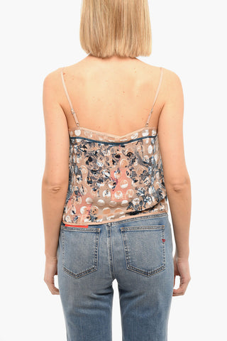 Transparent T-CELESTE Tank Top with Velvet Trims