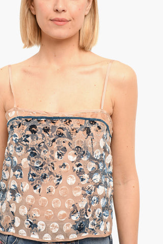 Transparent T-CELESTE Tank Top with Velvet Trims