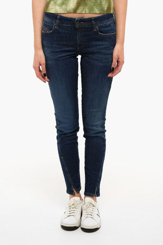 Jeans Slim Fit D-JEVEL a Vita Bassa in Lavaggio Scuro