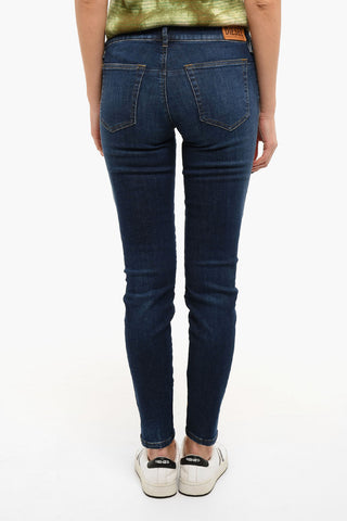 Jeans Slim Fit D-JEVEL a Vita Bassa in Lavaggio Scuro
