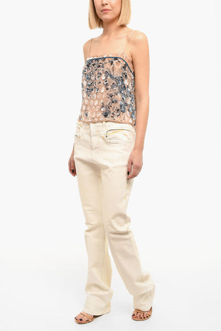 Jeans Slim Fit D-LYA a Vita Alta in Denim Spalmato