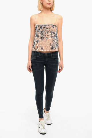 Jeans Skinny SLANDY in Denim Stretch con Zip alla Caviglia