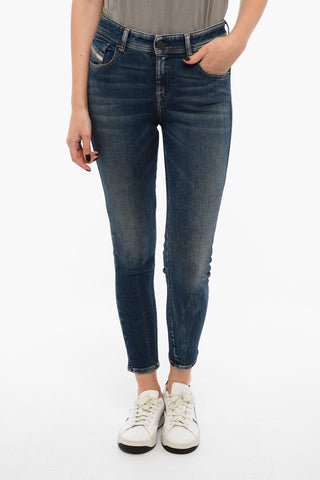 Dark-washed SLANDY Skinny Jeans with Mid Waist