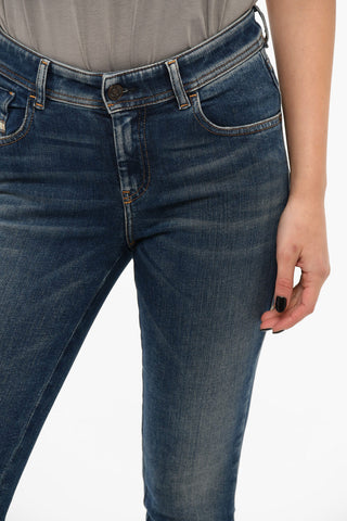 Dark-washed SLANDY Skinny Jeans with Mid Waist