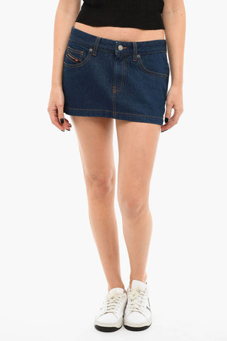 Denim DE-RON Miniskirt with Contrastign Stitchings