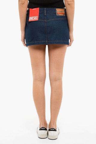Denim DE-RON Miniskirt with Contrastign Stitchings