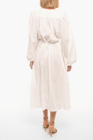 Organic Cotton ORME Tie Neck Dress with Leg-O-Mutton Sleeve