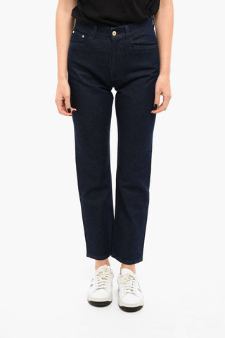 Jeans CARNATION a Vita Alta con Lavaggio Scuro 18cm