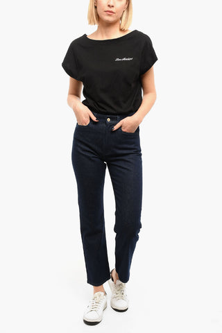 Jeans CARNATION a Vita Alta con Lavaggio Scuro 18cm