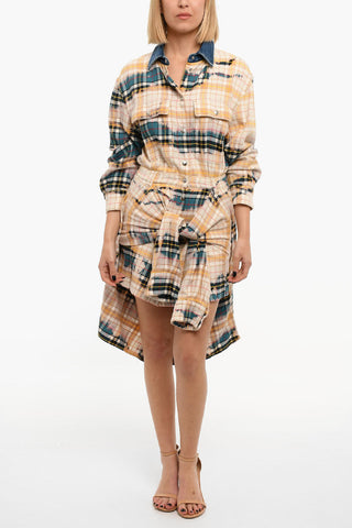 Cotton-flannel D-JANIC Destructured Dress