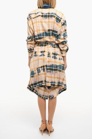 Cotton-flannel D-JANIC Destructured Dress