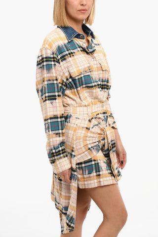 Cotton-flannel D-JANIC Destructured Dress