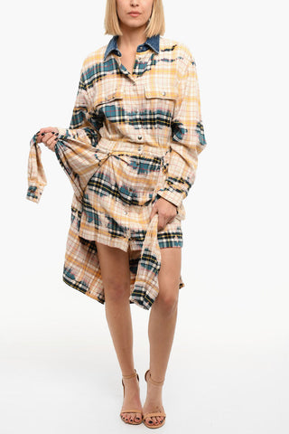 Cotton-flannel D-JANIC Destructured Dress