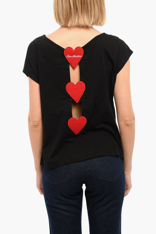 LOVE MOSCHINO Embroidered T-shirt with Back Cut-out Detailing