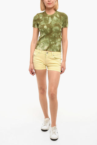 DE-LYLA Denim Shorts with Logo Patch