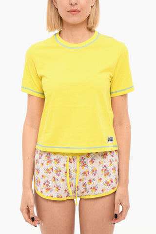UFKIT-PIYUKIN Pyjamas with Floral Print and Logo Patch