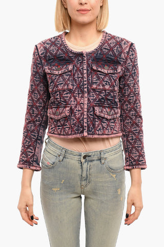 Giacca Crop di Jeans DE-VELOP-FS con Tasche con Aletta