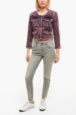 Giacca Crop di Jeans DE-VELOP-FS con Tasche con Aletta