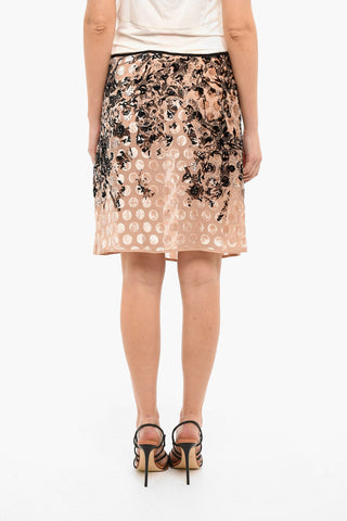 CREMISI Miniskirt with Transparent Effect and Velvet Trims