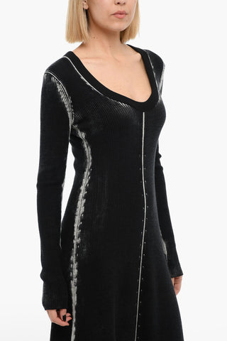 Wool M-COVINA Dress with Flared Silhouette