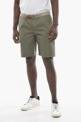 Stretch Cotton Shorts with Industrial Belt