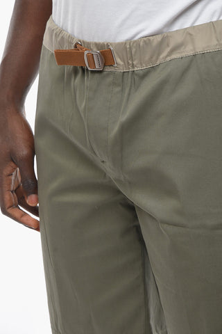 Stretch Cotton Shorts with Industrial Belt