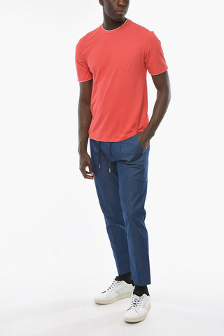 Crew-neck NIZZA T-Shirt with Contrasting Details