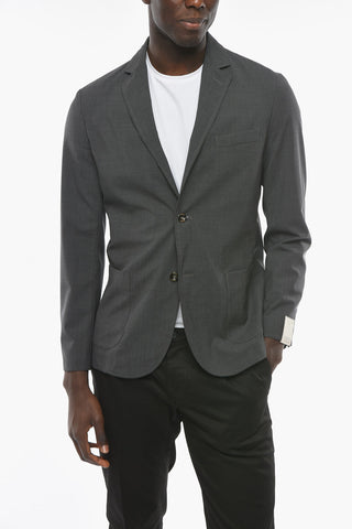 virgin wool side vents notch lapel CHELSEA 2-button blazer