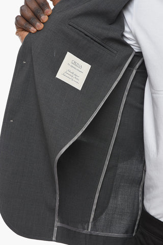 virgin wool side vents notch lapel CHELSEA 2-button blazer
